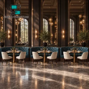 Button-Tufted Leather Booth Seating - image 3