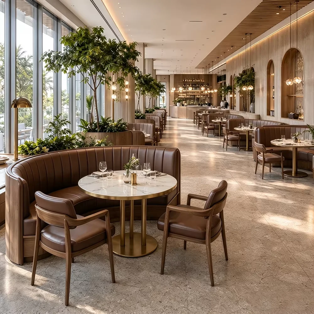Marble-Top Booth Seating