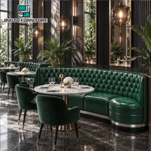 Marble-Top Leather Booth Seating - image 1
