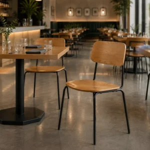 Curved Leather Dining Chair - image 2