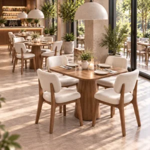 Boucle Fabric Dining Chair - image 1