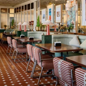 Vintage Fabric Booth Seating - image 5