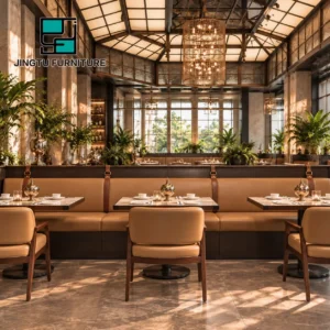 Marble-Top Leather Booth Seating - image 2