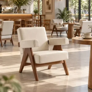 Midcentury Solid Wood Dining Chair - image 1
