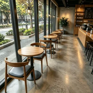 Curved Wood Dining Table - image 2