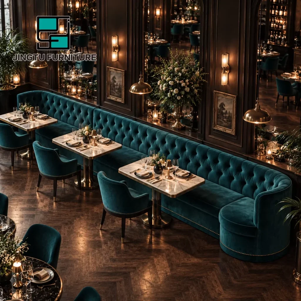 Marble-Top Booth Seating
