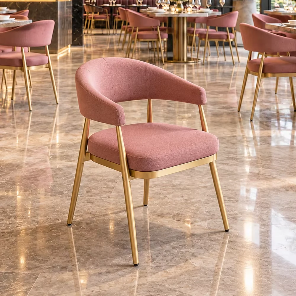 Curved Fabric Dining Chair
