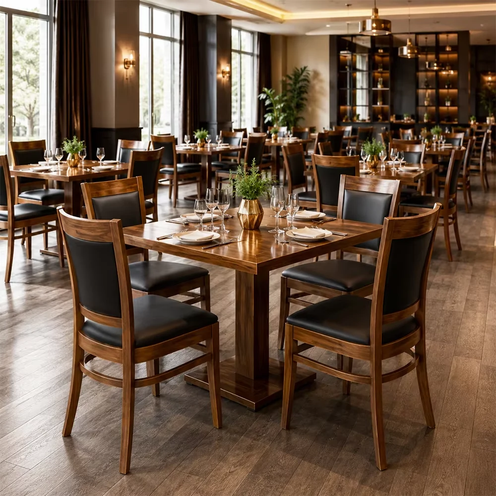 High-Back Wood Dining Chair