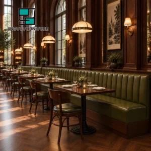Channel-Tufted Leather Booth Seating - image 1
