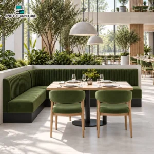 L-Shaped Corner Fabric Booth Seating - image 1