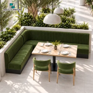 L-Shaped Corner Fabric Booth Seating - image 3