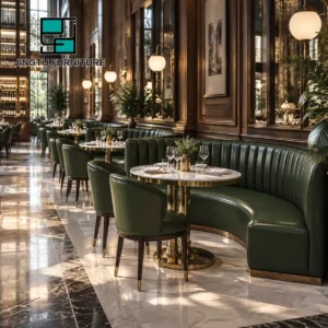 Marble-Top Leather Booth Seating - image 1