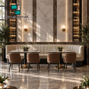 Marble-Top Leather Booth Seating - image 3