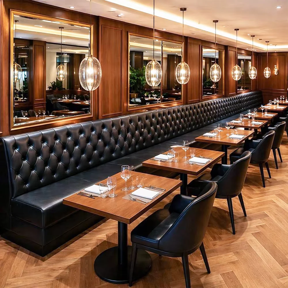 Tufted Leather Booth Seating