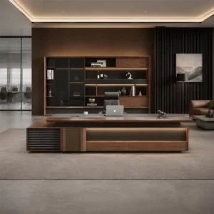 L-Shaped Wood Workstation - image 3