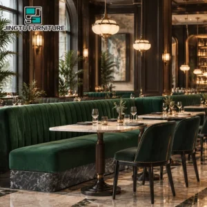 Channel-Tufted Fabric Booth Seating - image 1
