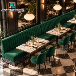 Channel-Tufted Fabric Booth Seating - image 2