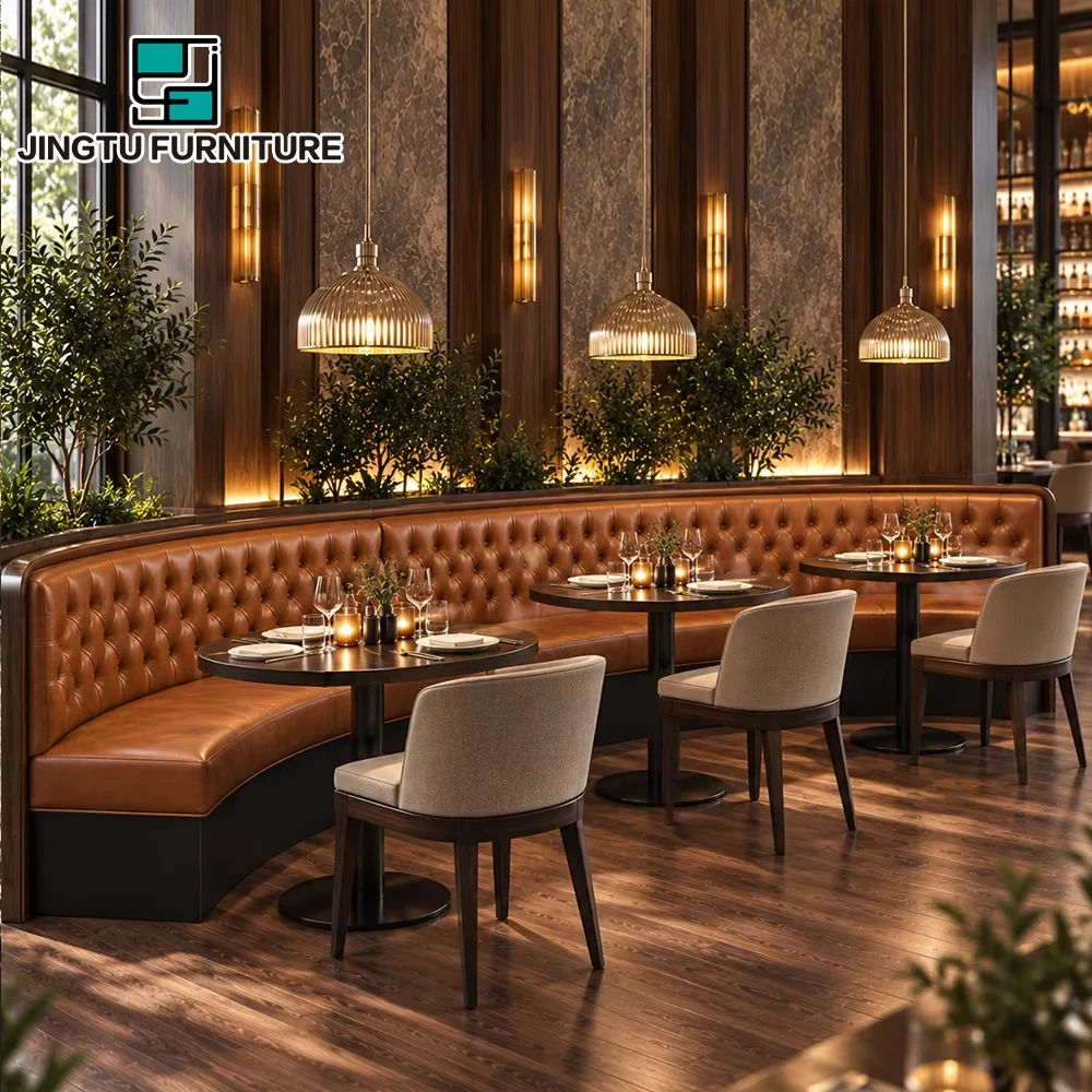 Tufted European Leather Booth Seating