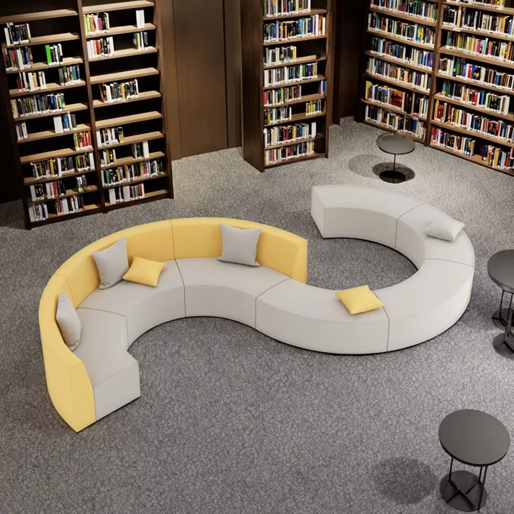 Curved Wood Lounge Sofa
