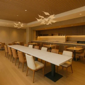 Marble-Top Wood Dining Table - image 2
